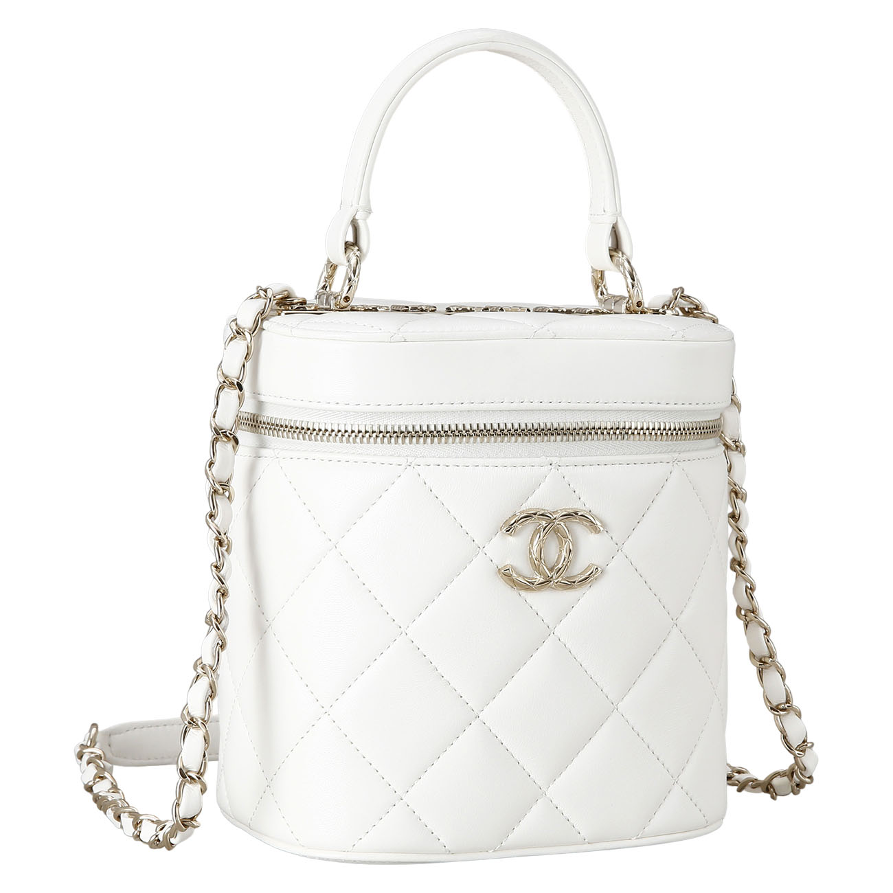CHANEL(USED)샤넬 시즌 램스킨 베니티 화이트