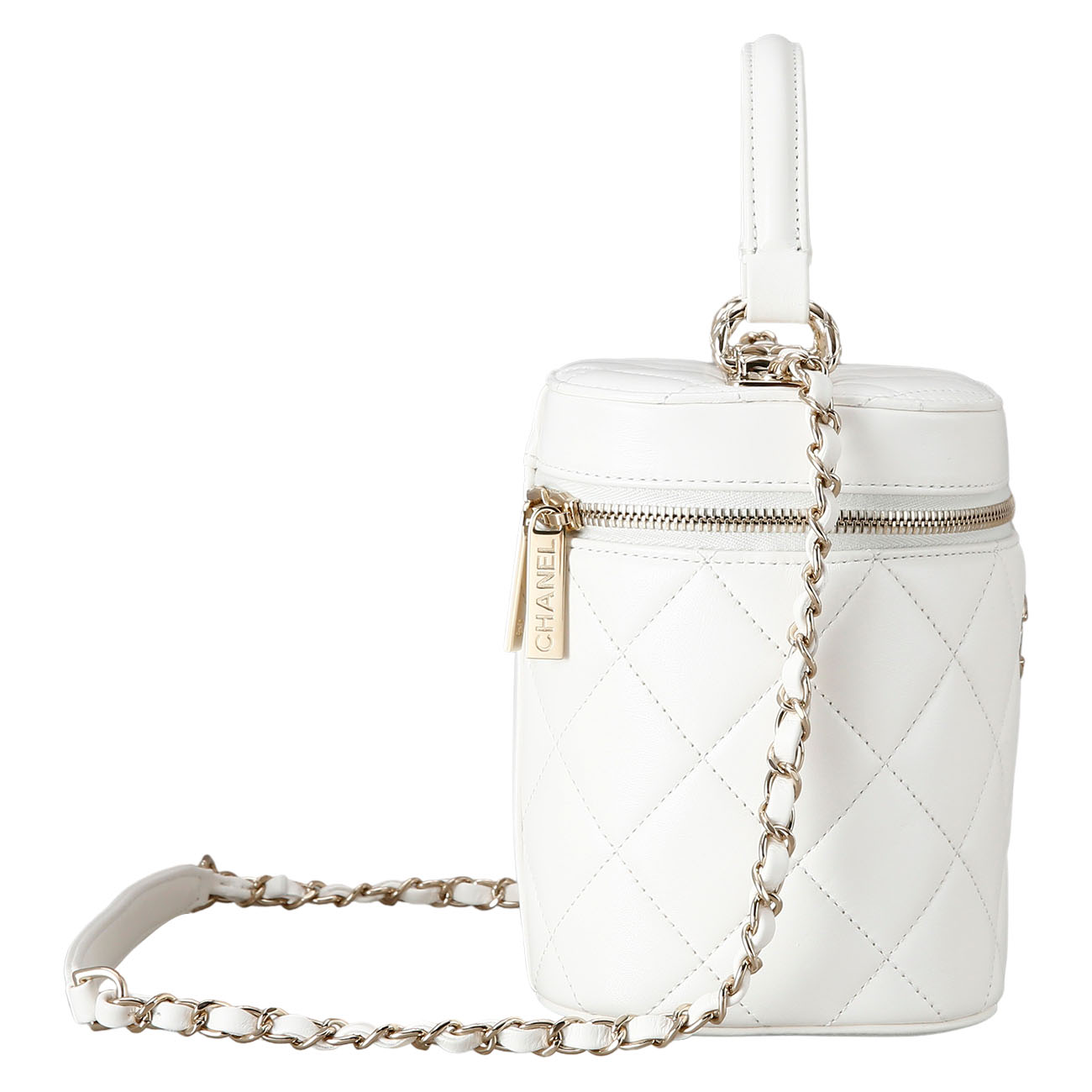 CHANEL(USED)샤넬 시즌 램스킨 베니티 화이트
