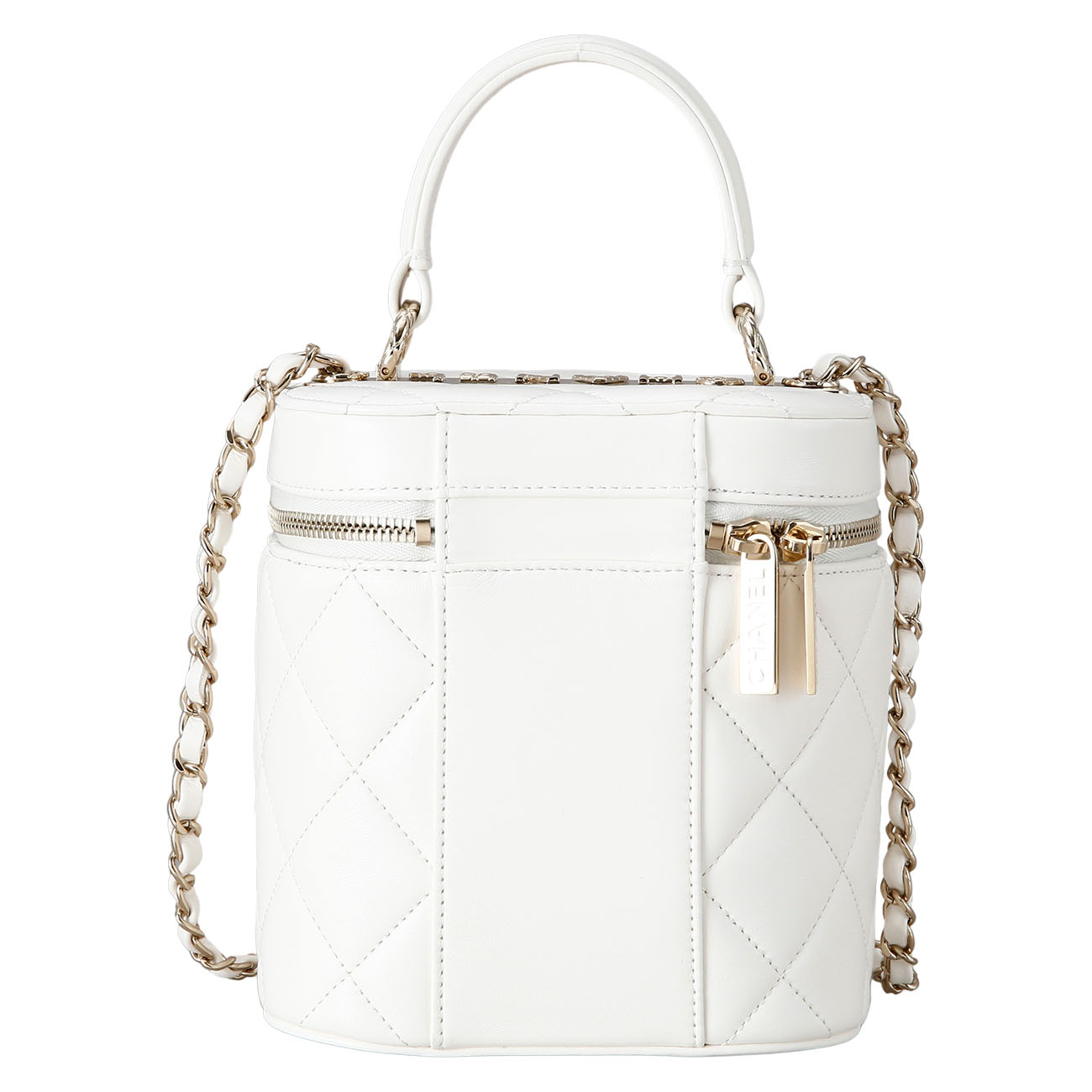 CHANEL(USED)샤넬 시즌 램스킨 베니티 화이트