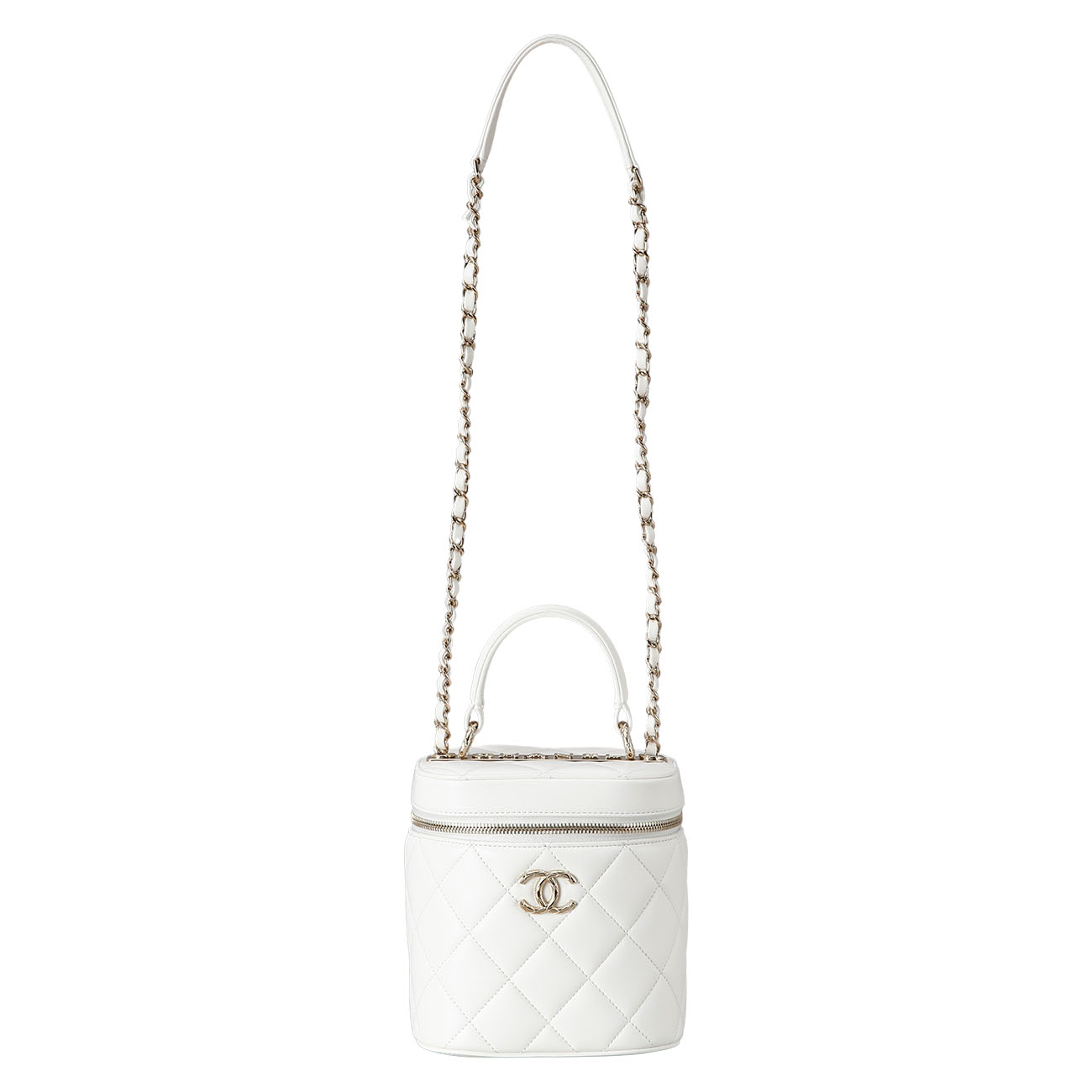 CHANEL(USED)샤넬 시즌 램스킨 베니티 화이트
