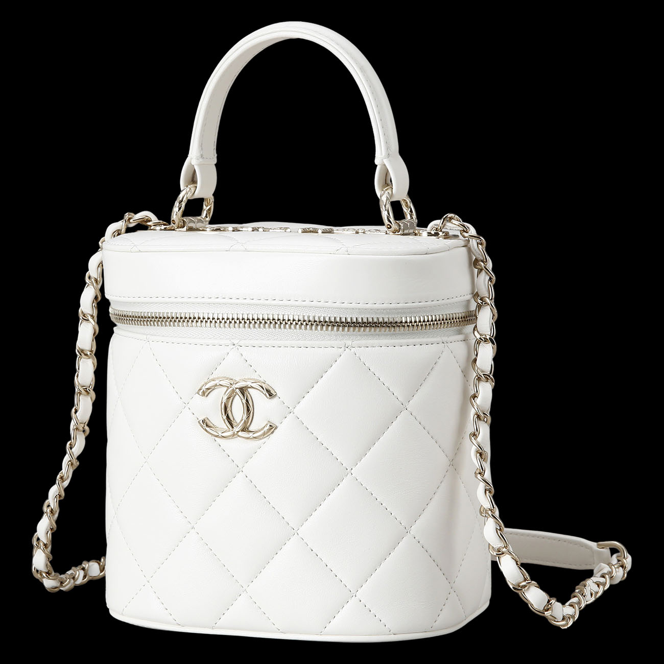 CHANEL(USED)샤넬 시즌 램스킨 베니티 화이트