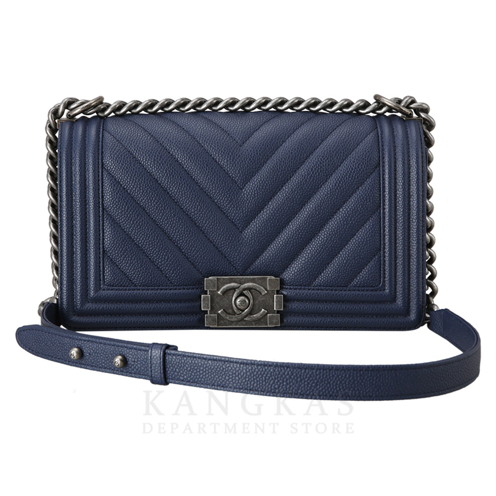 CHANEL(USED)샤넬 캐비어 쉐브론 보이샤넬 미듐