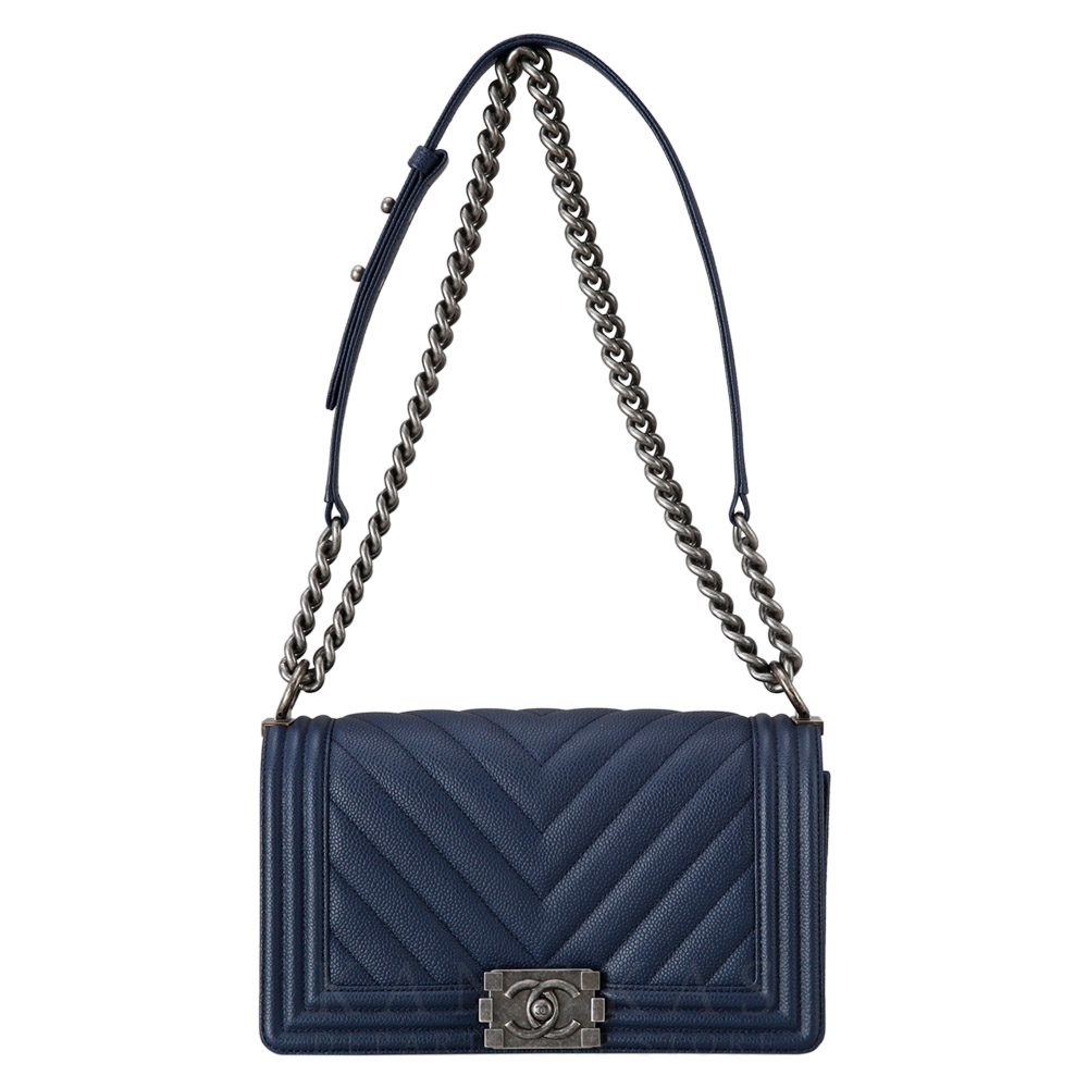 CHANEL(USED)샤넬 캐비어 쉐브론 보이샤넬 미듐