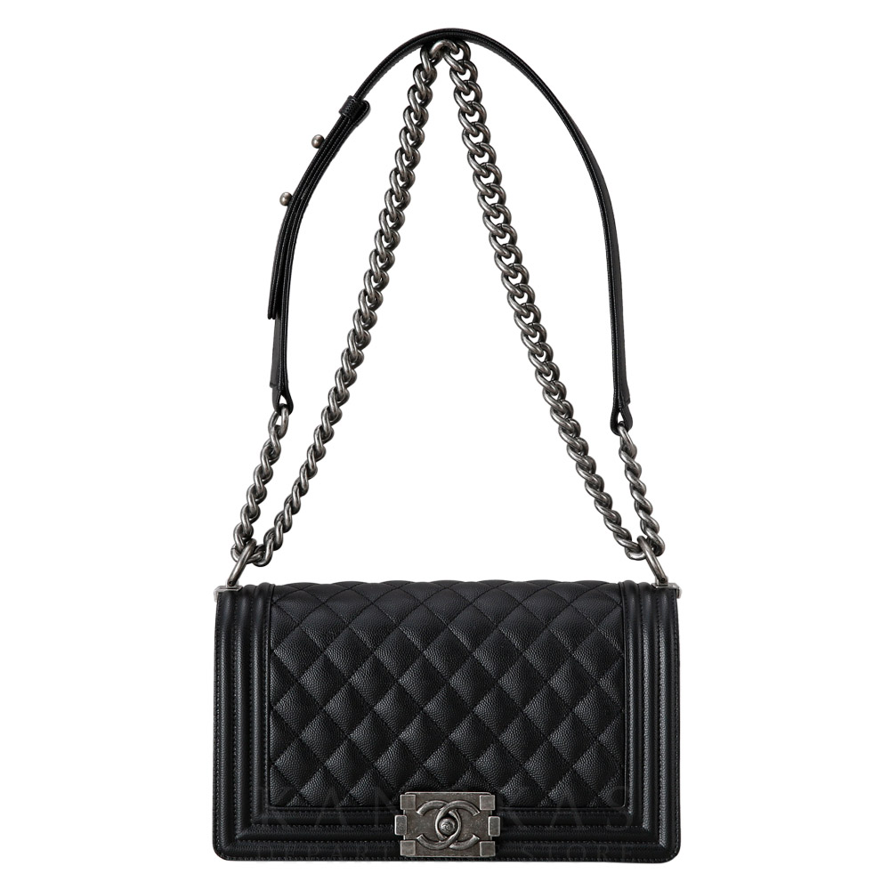 CHANEL(USED)샤넬 캐비어 보이샤넬 미듐