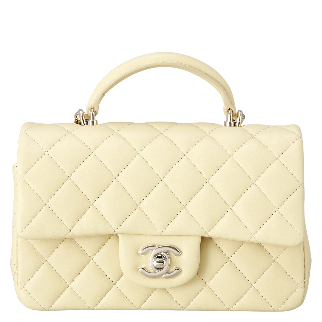 CHANEL(USED)샤넬 램스킨 클래식 뉴미니 탑핸들