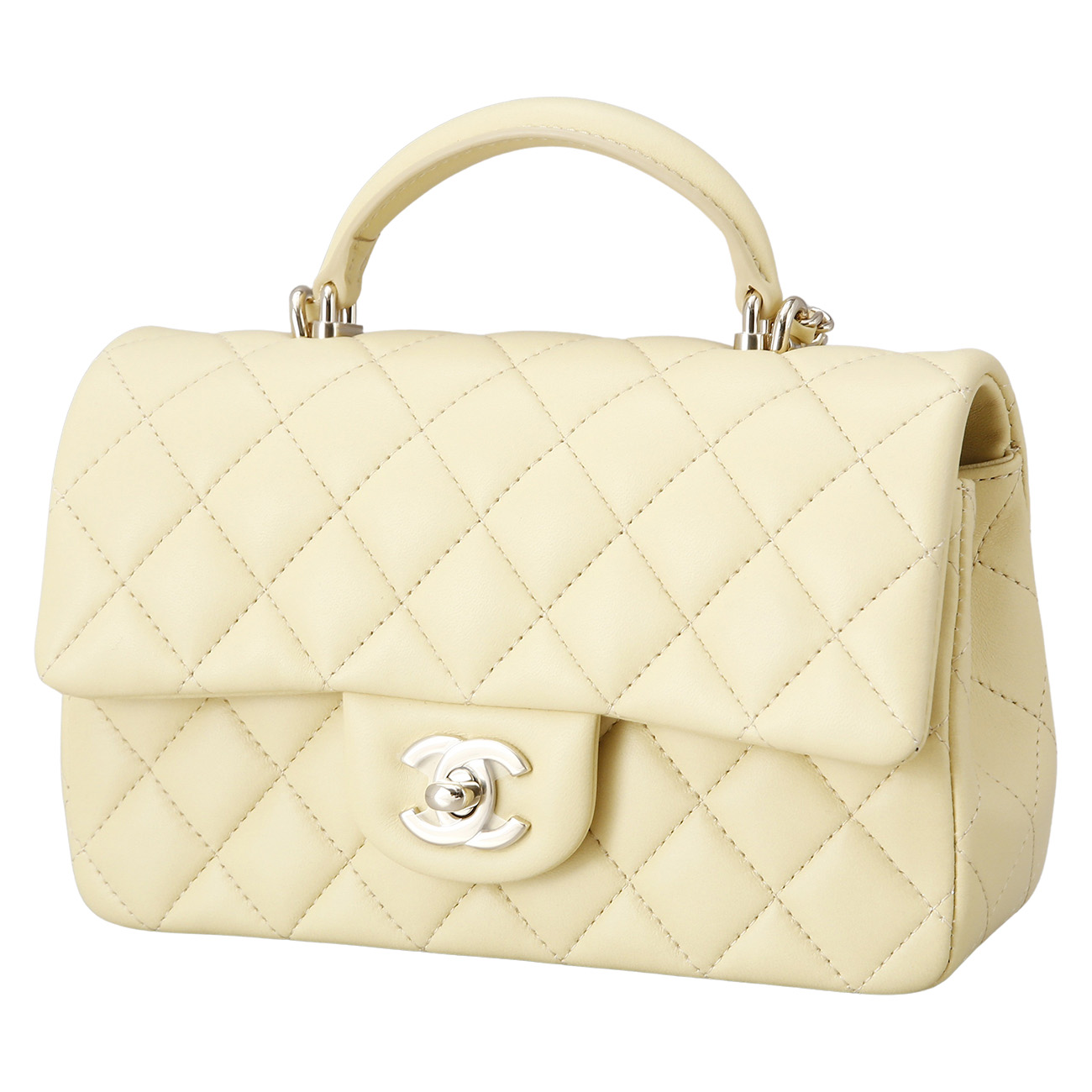 CHANEL(USED)샤넬 램스킨 클래식 뉴미니 탑핸들
