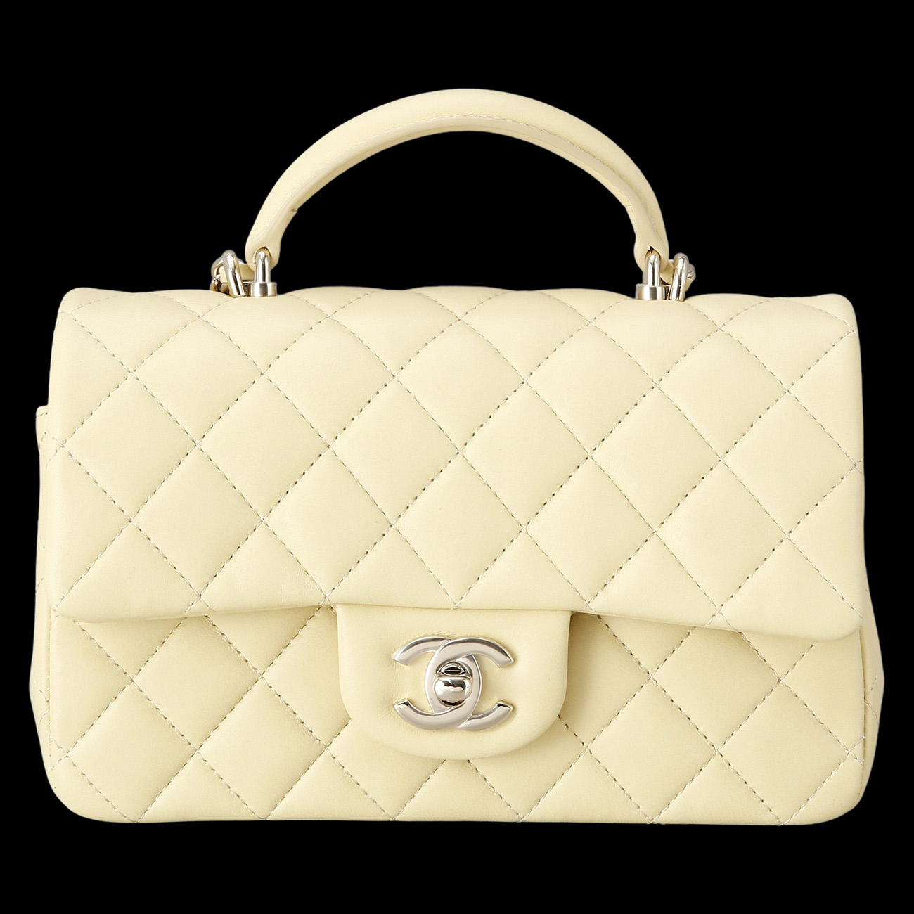 CHANEL(USED)샤넬 램스킨 클래식 뉴미니 탑핸들