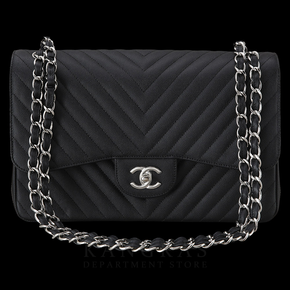 CHANEL(USED)샤넬 캐비어 쉐브론 클래식 라지 플랩백