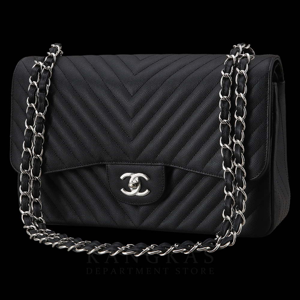 CHANEL(USED)샤넬 캐비어 쉐브론 클래식 라지 플랩백
