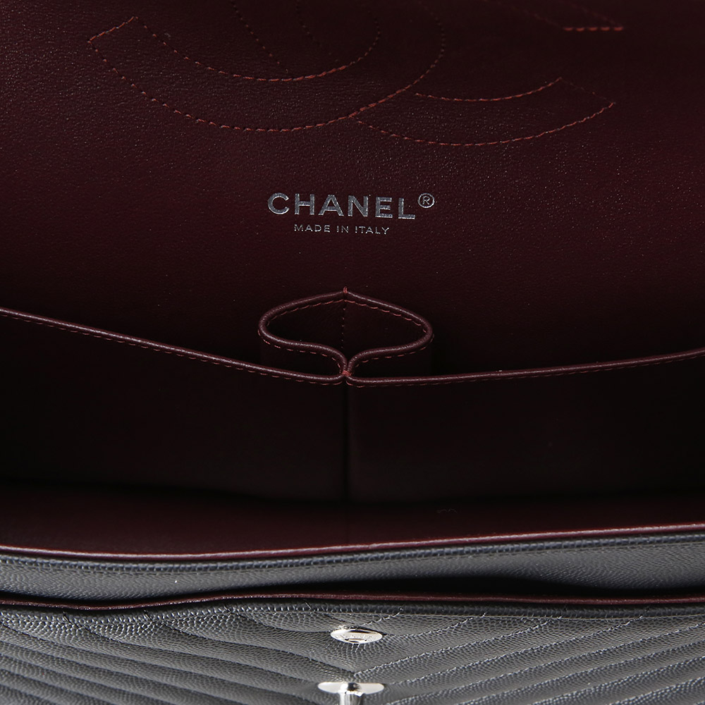 CHANEL(USED)샤넬 캐비어 쉐브론 클래식 라지 플랩백