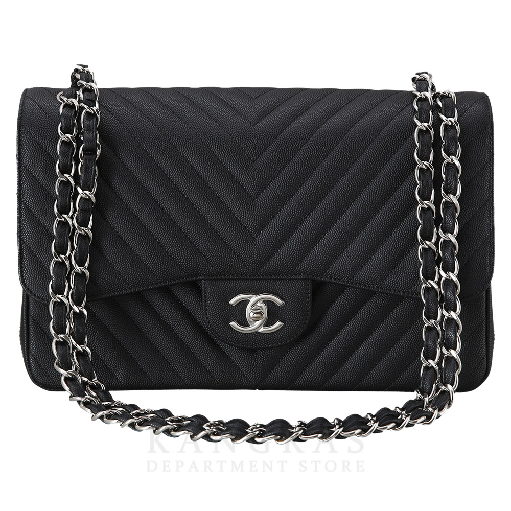 CHANEL(USED)샤넬 캐비어 쉐브론 클래식 라지 플랩백