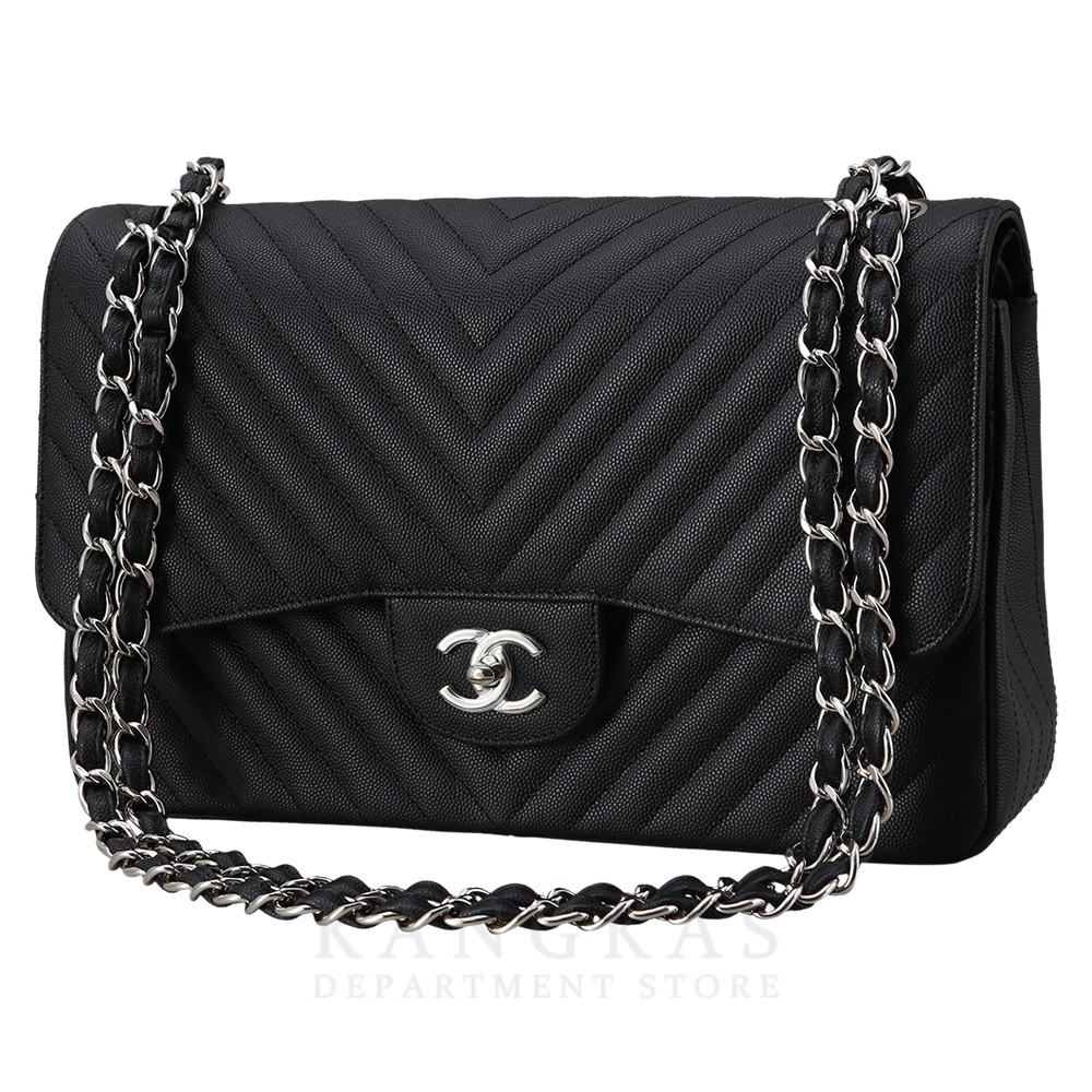 CHANEL(USED)샤넬 캐비어 쉐브론 클래식 라지 플랩백