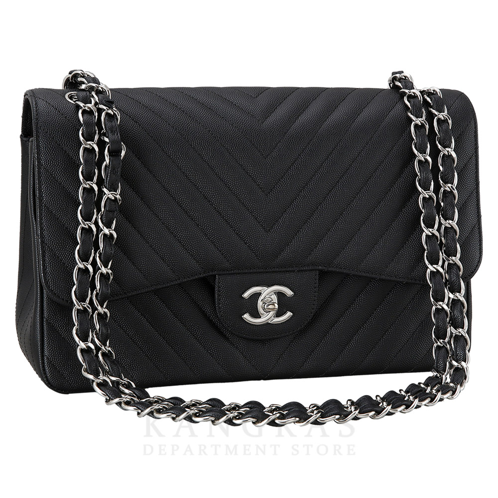 CHANEL(USED)샤넬 캐비어 쉐브론 클래식 라지 플랩백