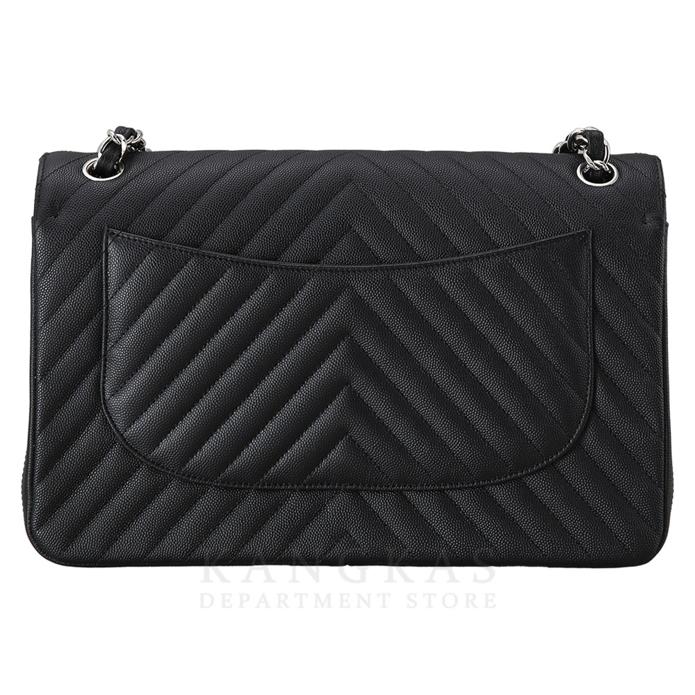CHANEL(USED)샤넬 캐비어 쉐브론 클래식 라지 플랩백