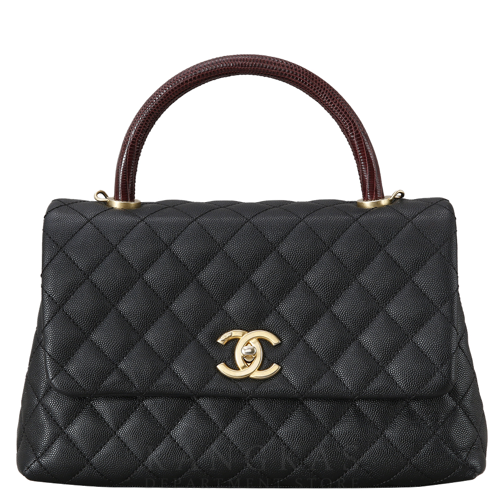 CHANEL(USED)샤넬 캐비어 코코핸들 리자드 미듐