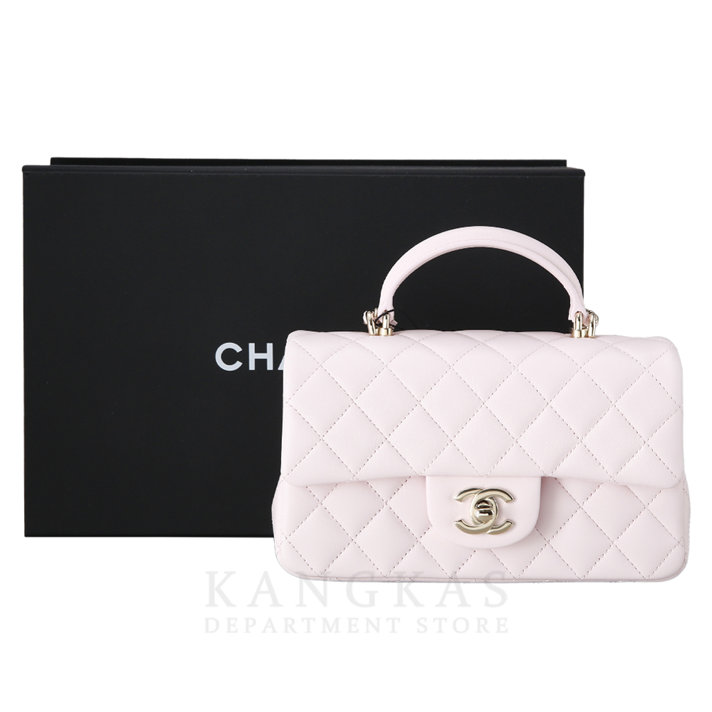 CHANEL(USED)샤넬 램스킨 클래식 뉴미니 탑핸들