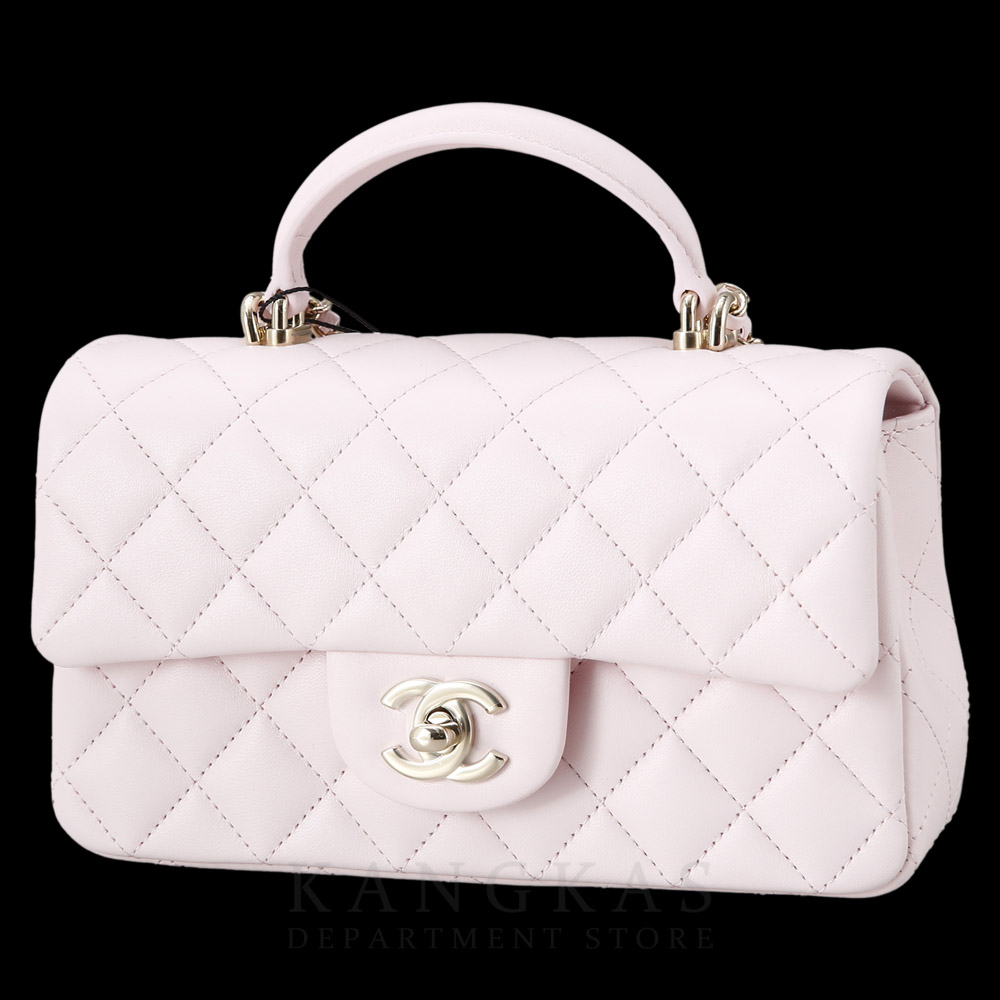 CHANEL(USED)샤넬 램스킨 클래식 뉴미니 탑핸들