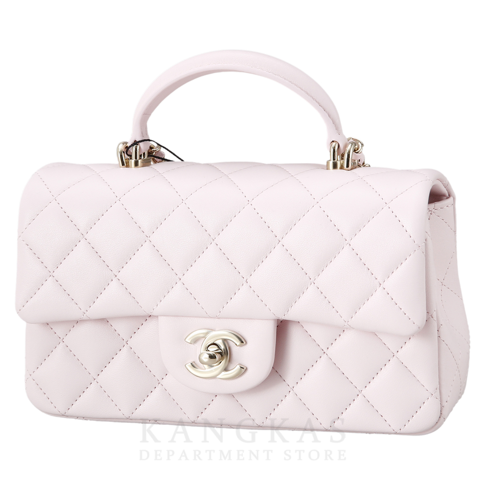 CHANEL(USED)샤넬 램스킨 클래식 뉴미니 탑핸들