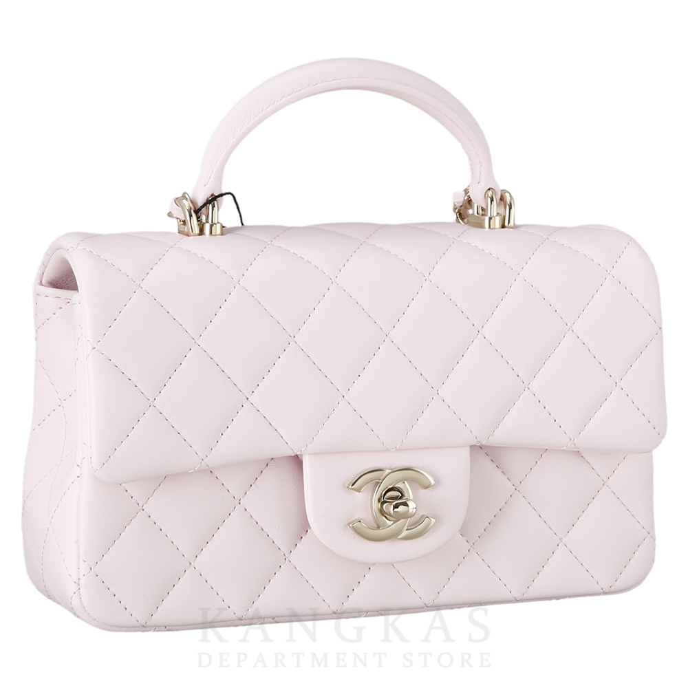 CHANEL(USED)샤넬 램스킨 클래식 뉴미니 탑핸들