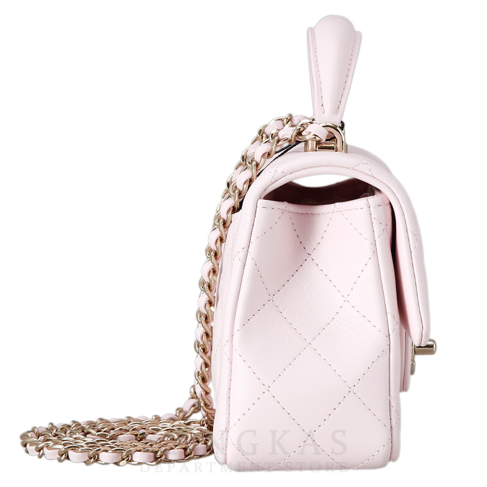 CHANEL(USED)샤넬 램스킨 클래식 뉴미니 탑핸들