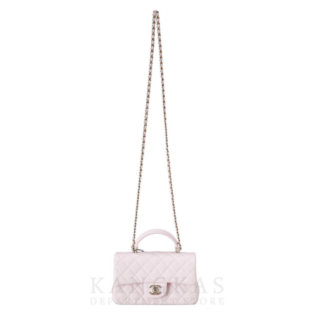 CHANEL(USED)샤넬 램스킨 클래식 뉴미니 탑핸들