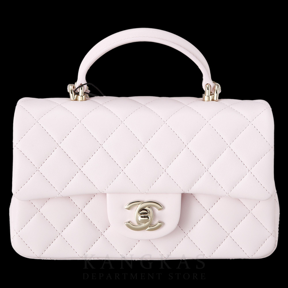 CHANEL(USED)샤넬 램스킨 클래식 뉴미니 탑핸들