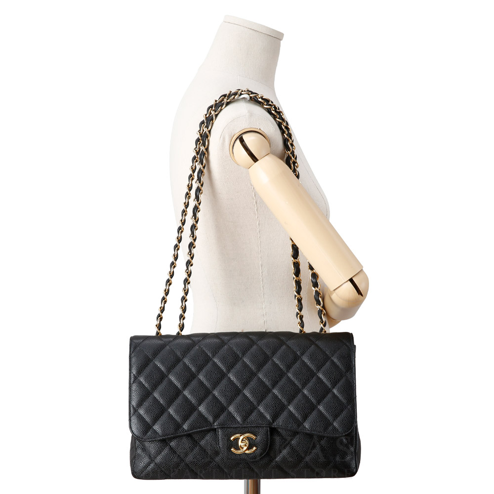 CHANEL(USED)샤넬 캐비어 클래식 점보 금장