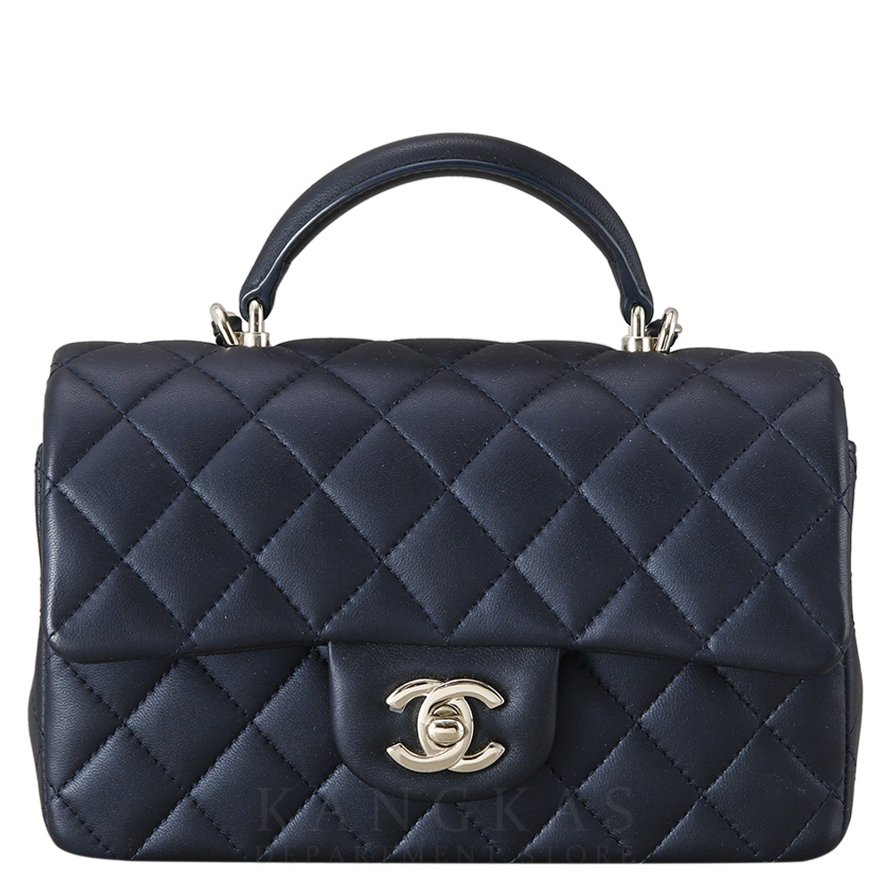 CHANEL(USED)샤넬 램스킨 클래식 뉴미니 탑핸들