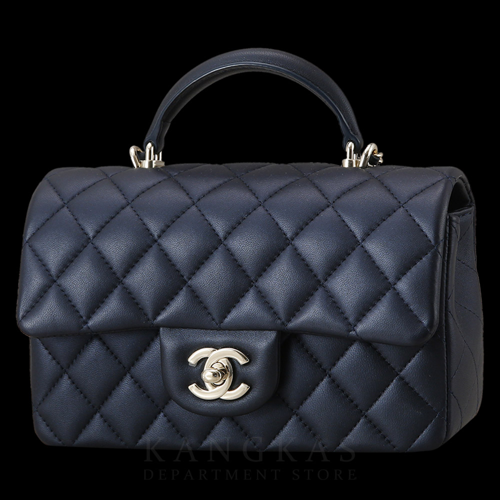 CHANEL(USED)샤넬 램스킨 클래식 뉴미니 탑핸들