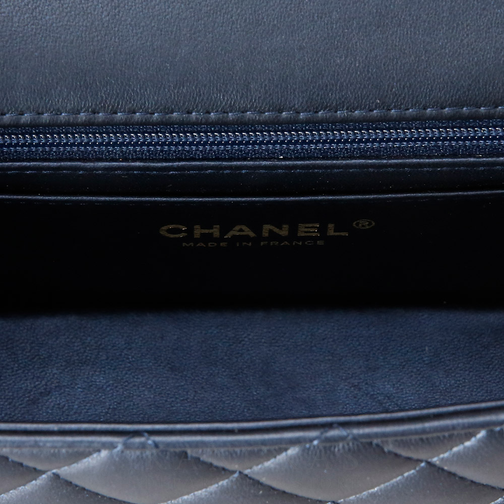CHANEL(USED)샤넬 램스킨 클래식 뉴미니 탑핸들