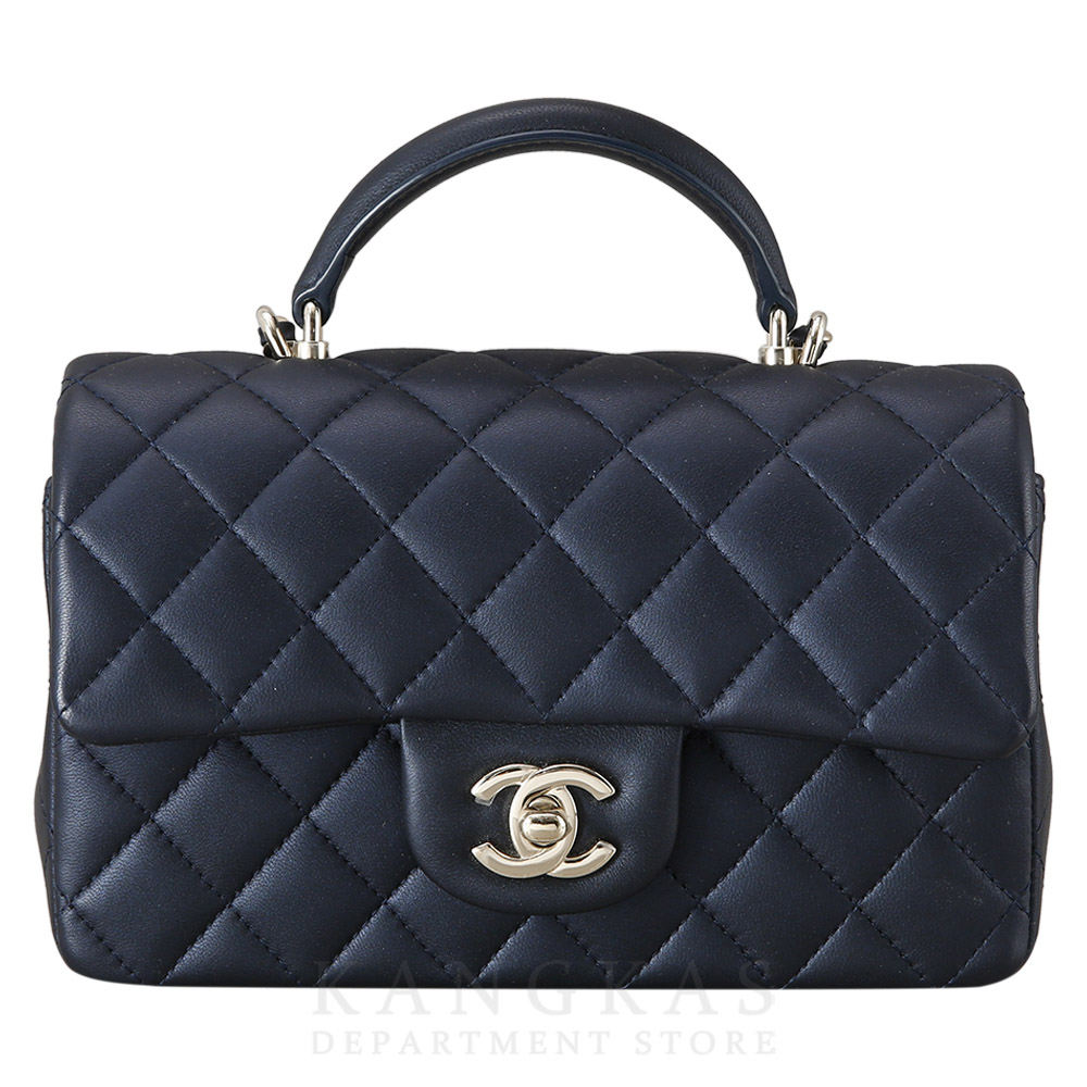 CHANEL(USED)샤넬 램스킨 클래식 뉴미니 탑핸들