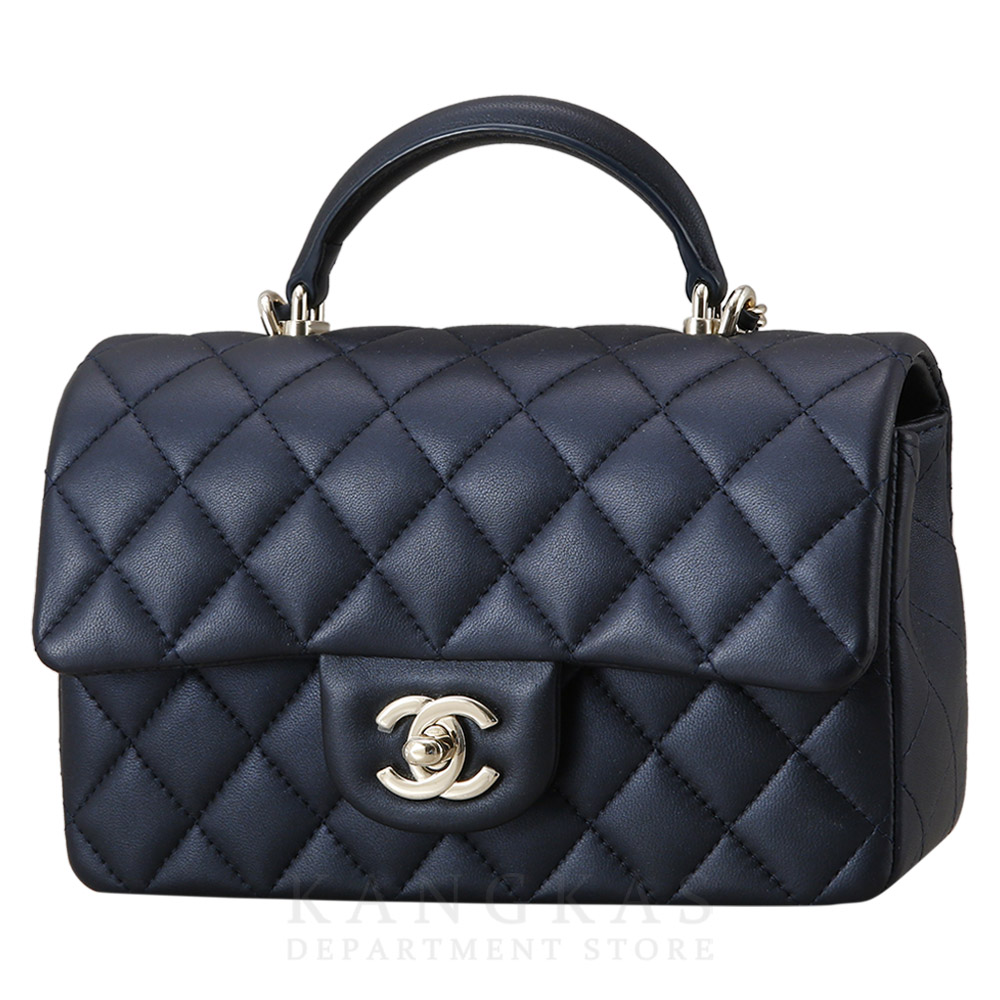 CHANEL(USED)샤넬 램스킨 클래식 뉴미니 탑핸들
