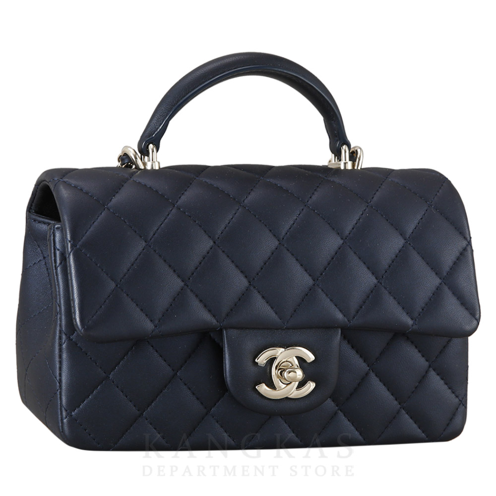 CHANEL(USED)샤넬 램스킨 클래식 뉴미니 탑핸들