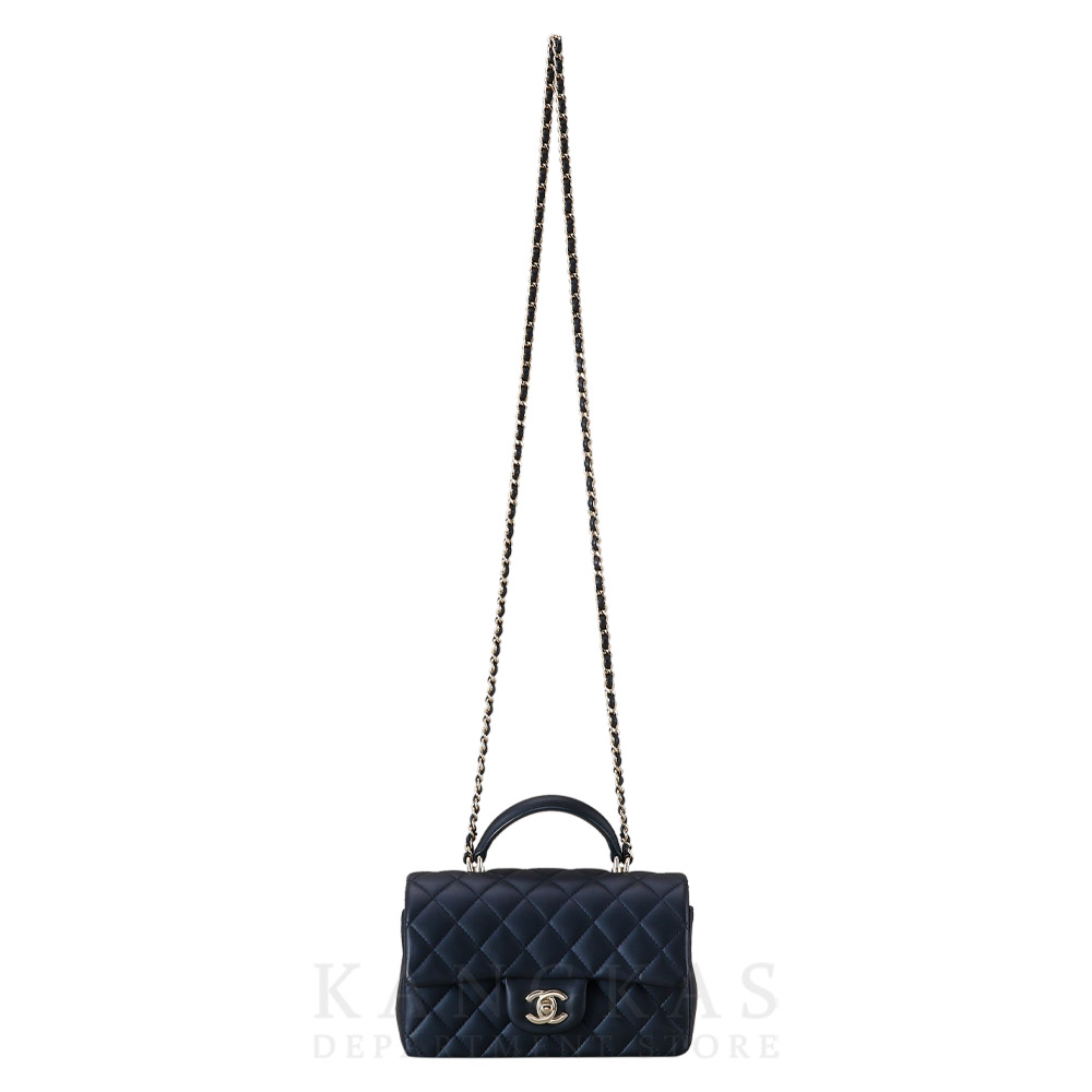 CHANEL(USED)샤넬 램스킨 클래식 뉴미니 탑핸들
