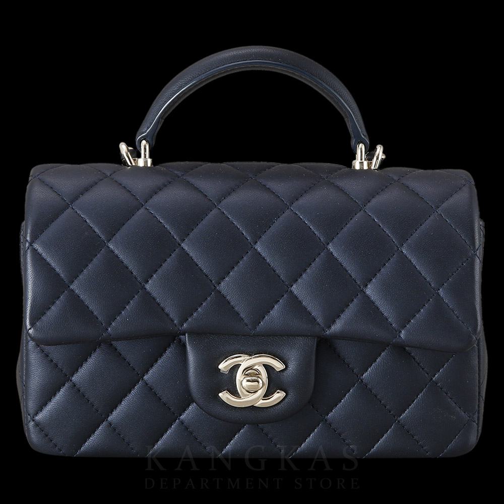 CHANEL(USED)샤넬 램스킨 클래식 뉴미니 탑핸들