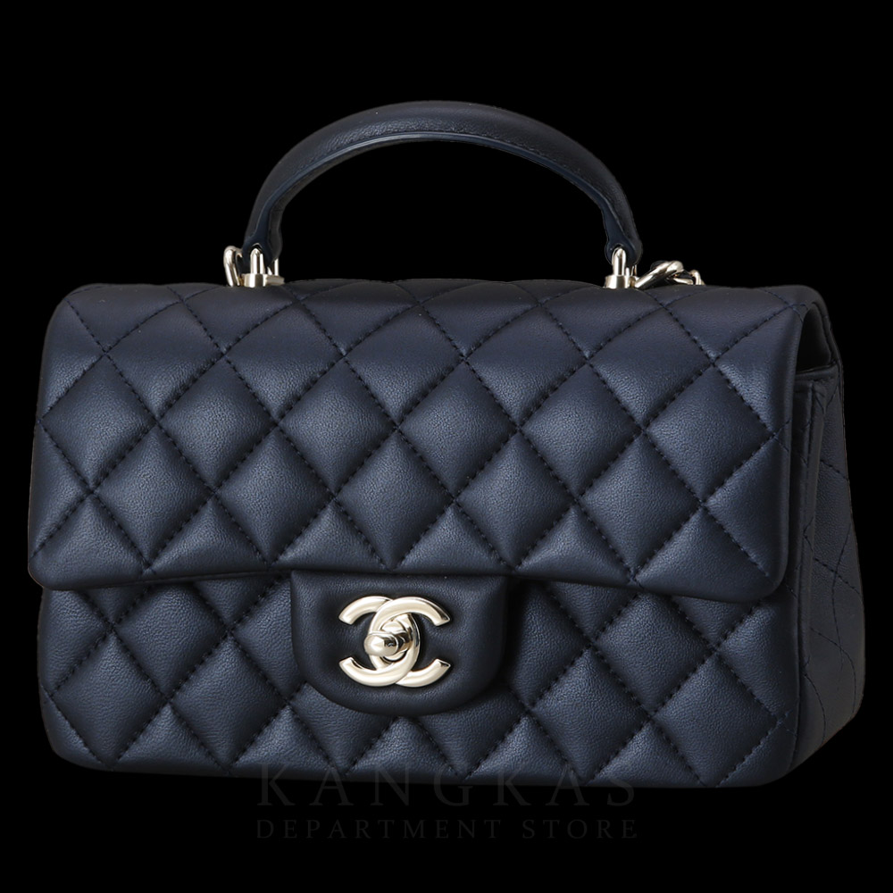 CHANEL(USED)샤넬 램스킨 클래식 뉴미니 탑핸들