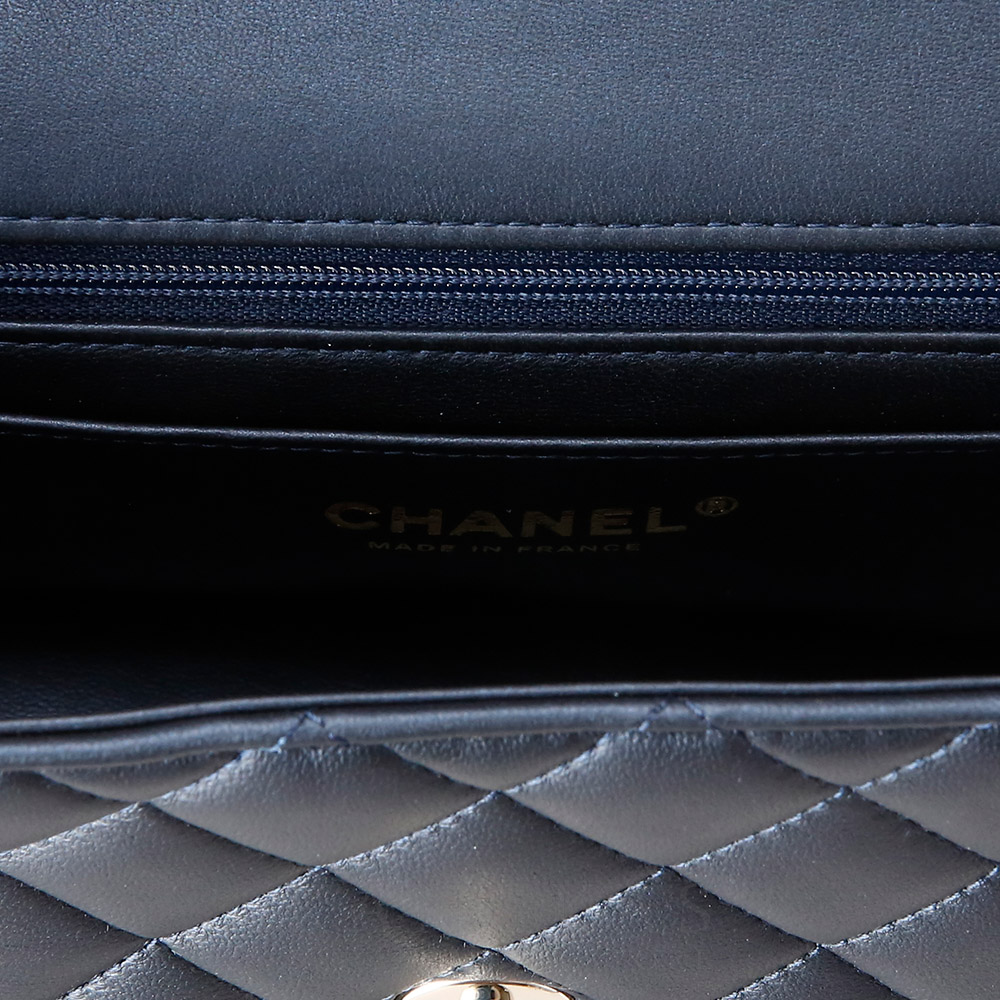 CHANEL(USED)샤넬 램스킨 클래식 뉴미니 탑핸들