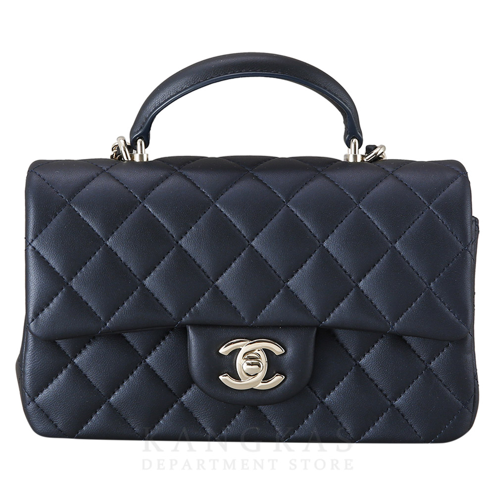 CHANEL(USED)샤넬 램스킨 클래식 뉴미니 탑핸들