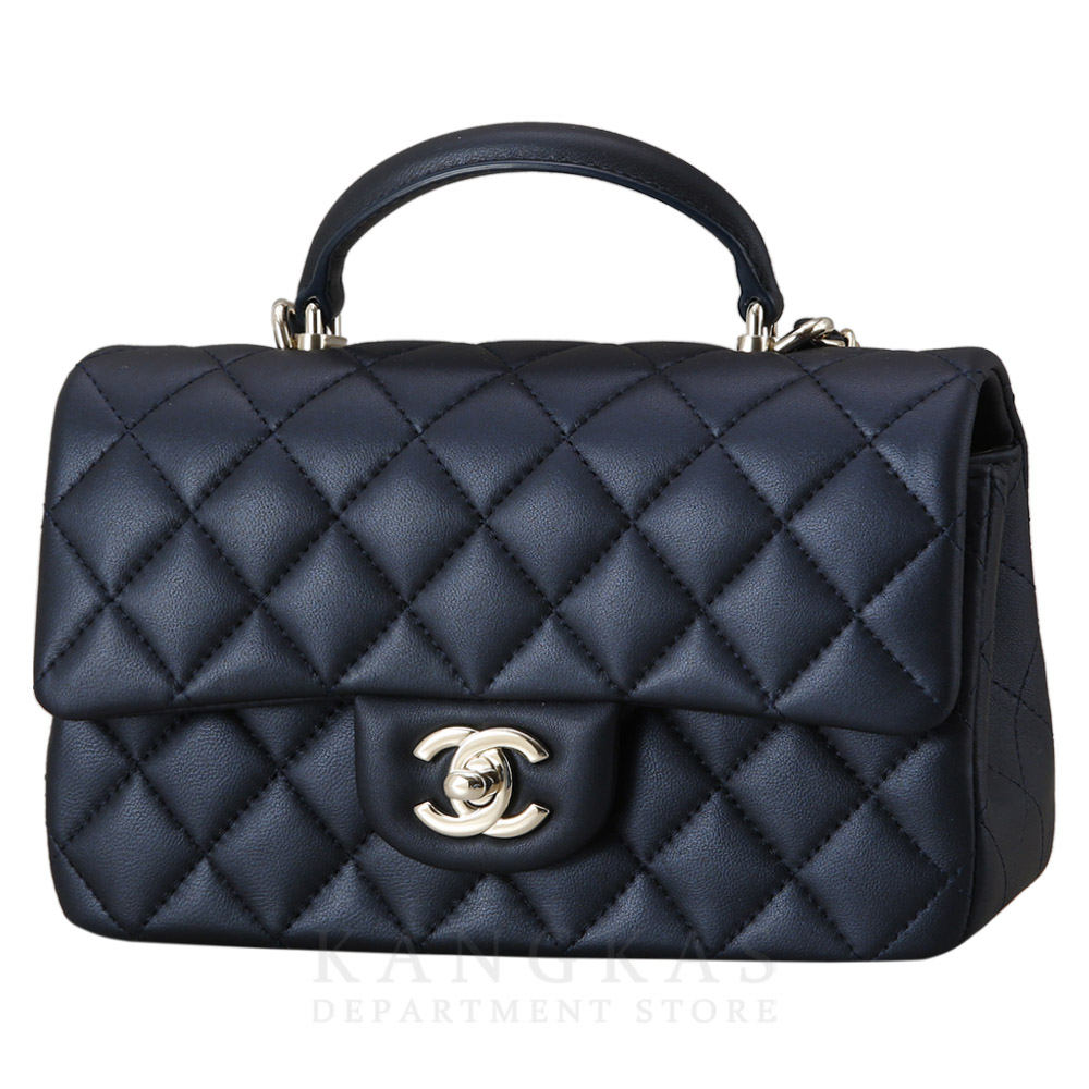 CHANEL(USED)샤넬 램스킨 클래식 뉴미니 탑핸들
