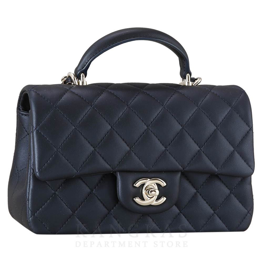 CHANEL(USED)샤넬 램스킨 클래식 뉴미니 탑핸들