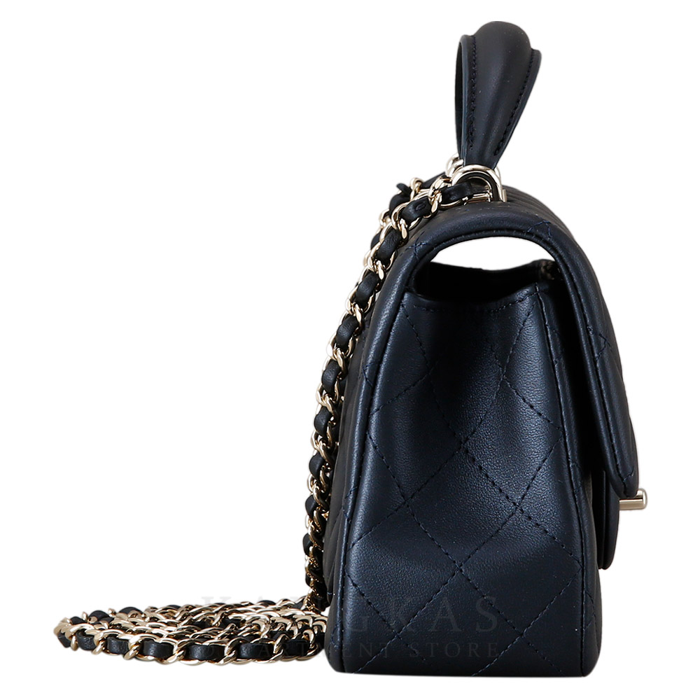 CHANEL(USED)샤넬 램스킨 클래식 뉴미니 탑핸들