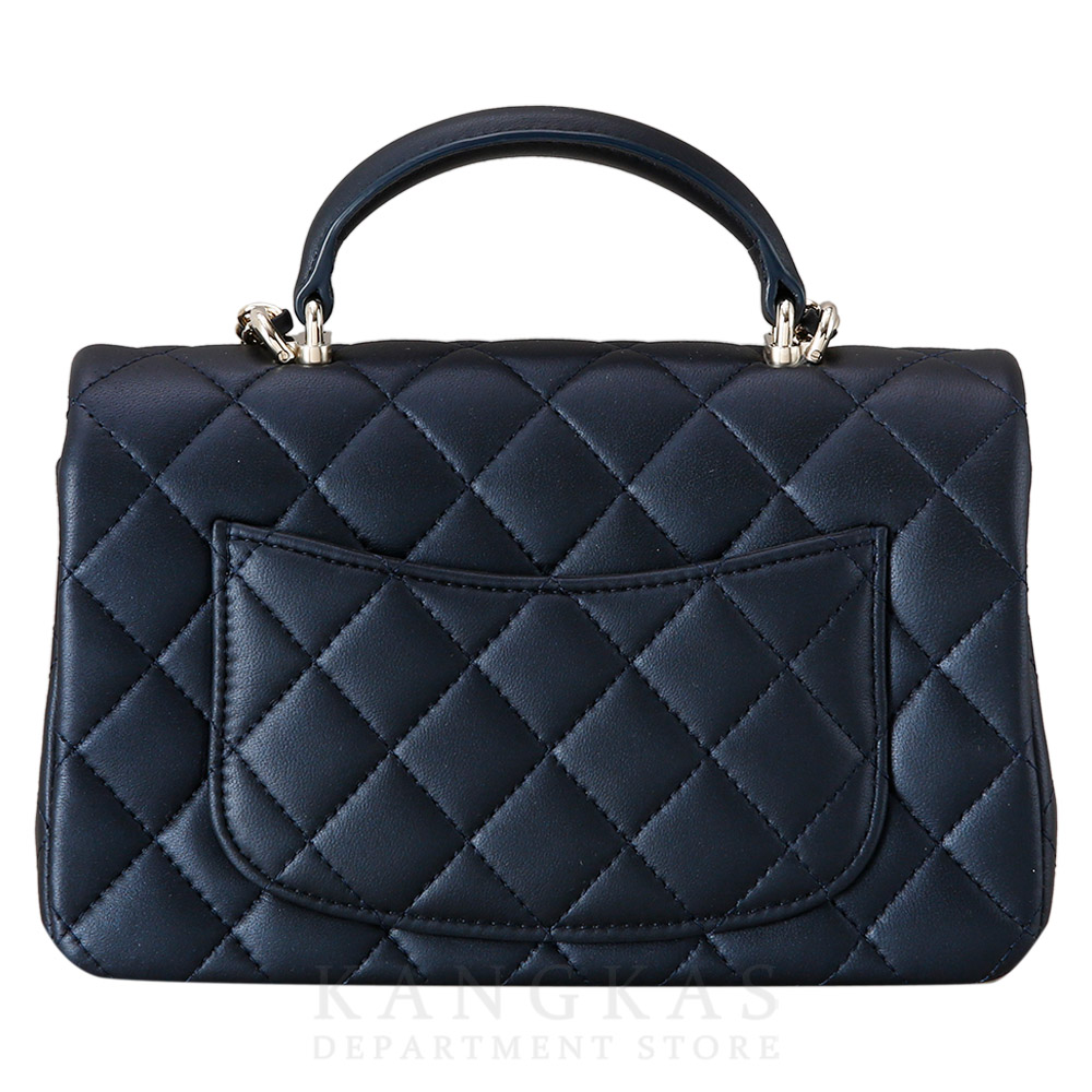 CHANEL(USED)샤넬 램스킨 클래식 뉴미니 탑핸들