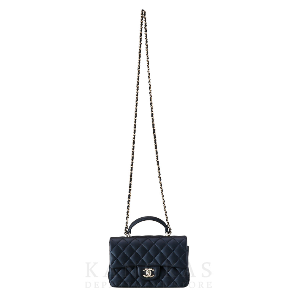 CHANEL(USED)샤넬 램스킨 클래식 뉴미니 탑핸들