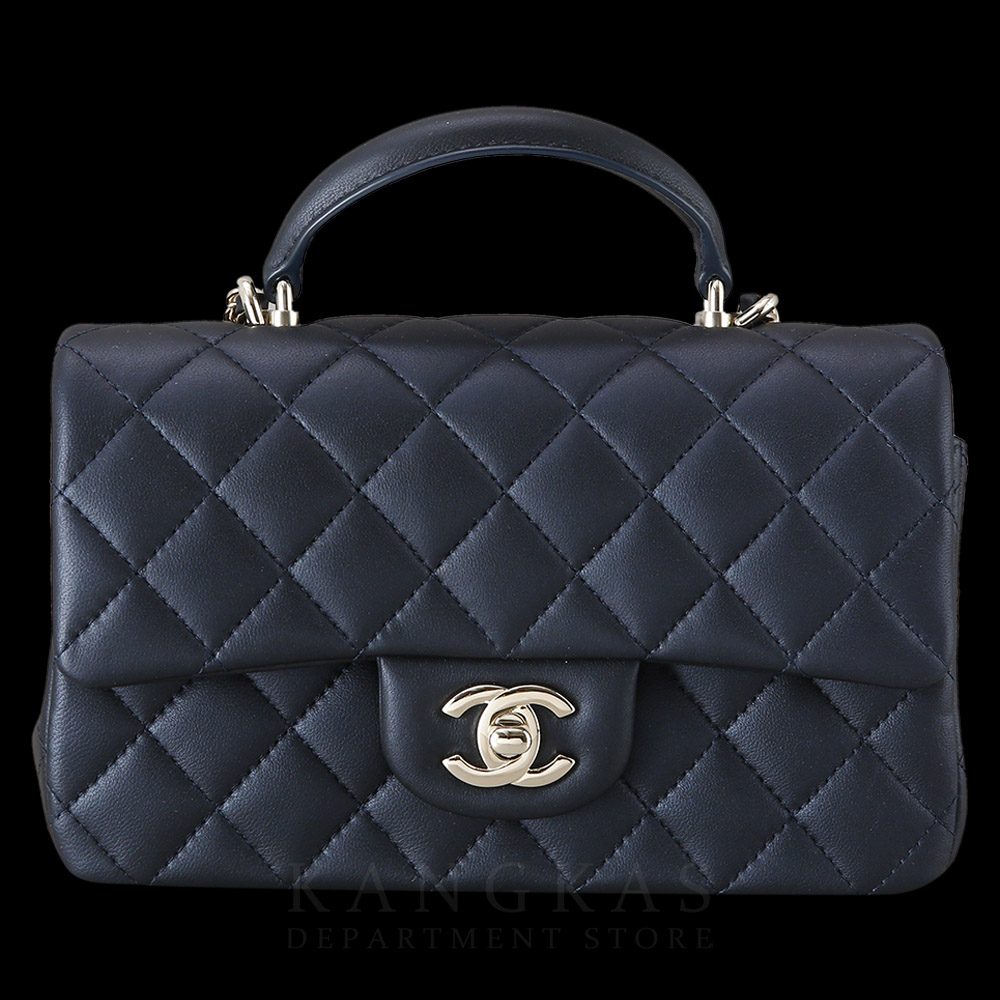 CHANEL(USED)샤넬 램스킨 클래식 뉴미니 탑핸들