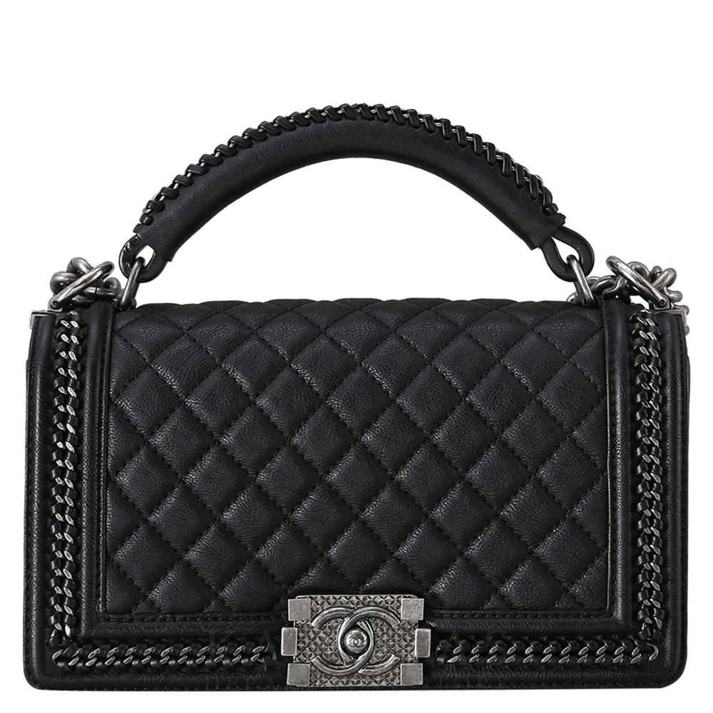 CHANEL(USED)샤넬 시즌 탑핸들 보이샤넬 미듐 플랩백