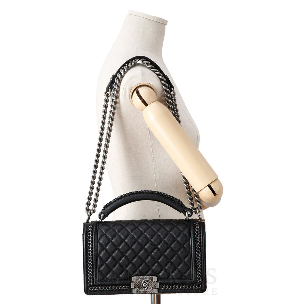 CHANEL(USED)샤넬 시즌 탑핸들 보이샤넬 미듐 플랩백