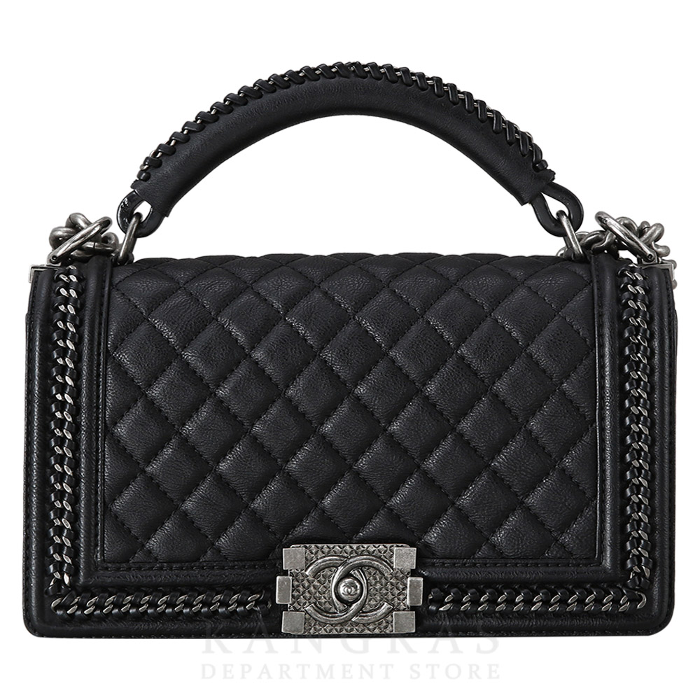 CHANEL(USED)샤넬 시즌 탑핸들 보이샤넬 미듐 플랩백