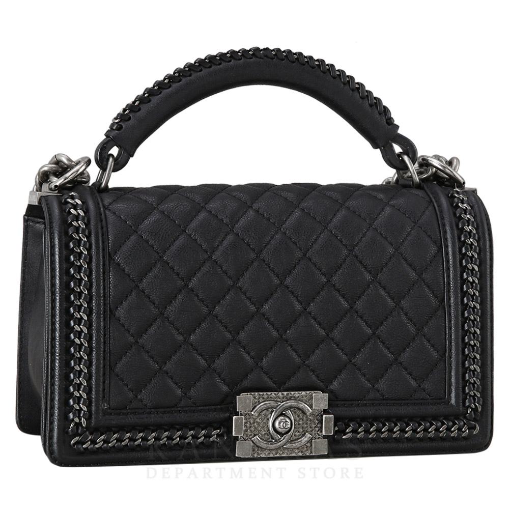 CHANEL(USED)샤넬 시즌 탑핸들 보이샤넬 미듐 플랩백
