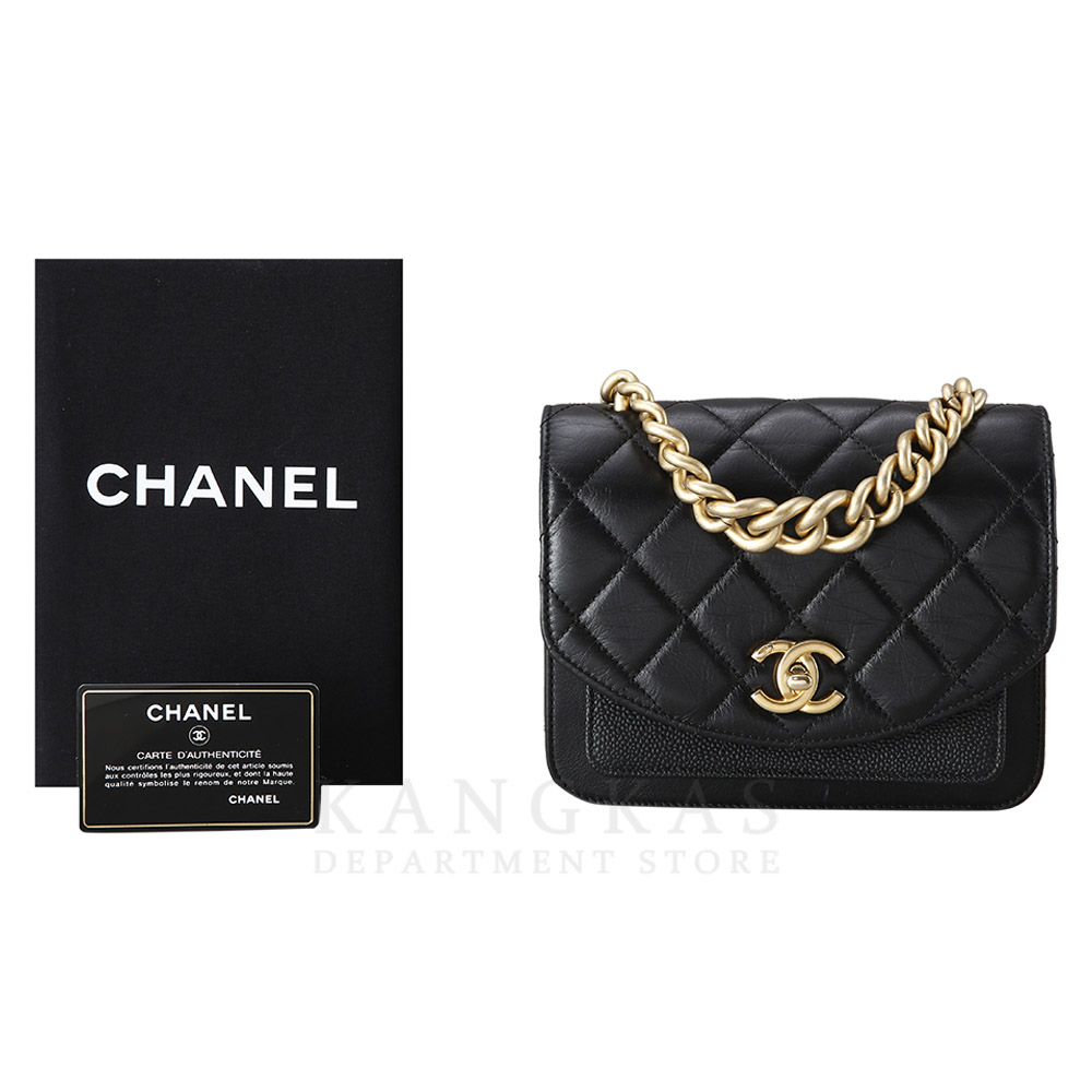 CHANEL(USED)샤넬 시즌 체인 플랩백 블랙