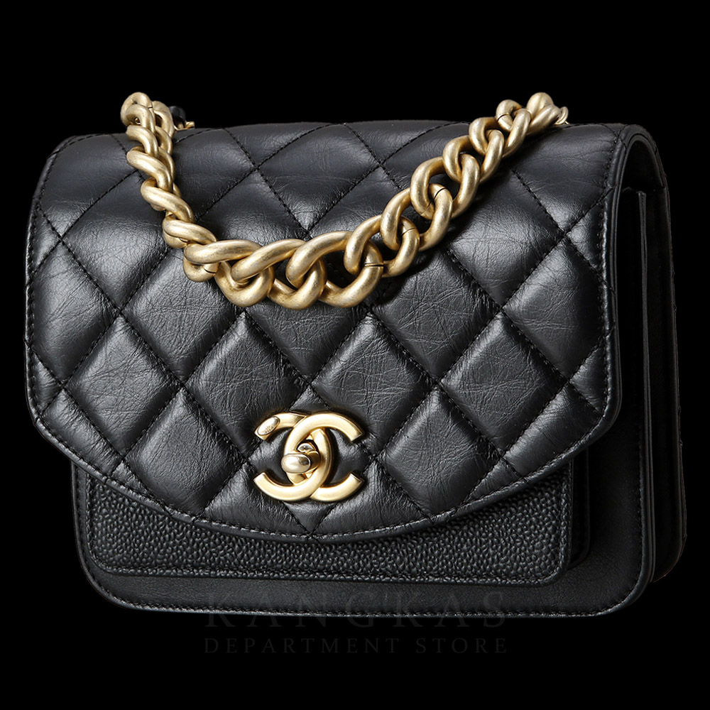 CHANEL(USED)샤넬 시즌 체인 플랩백 블랙
